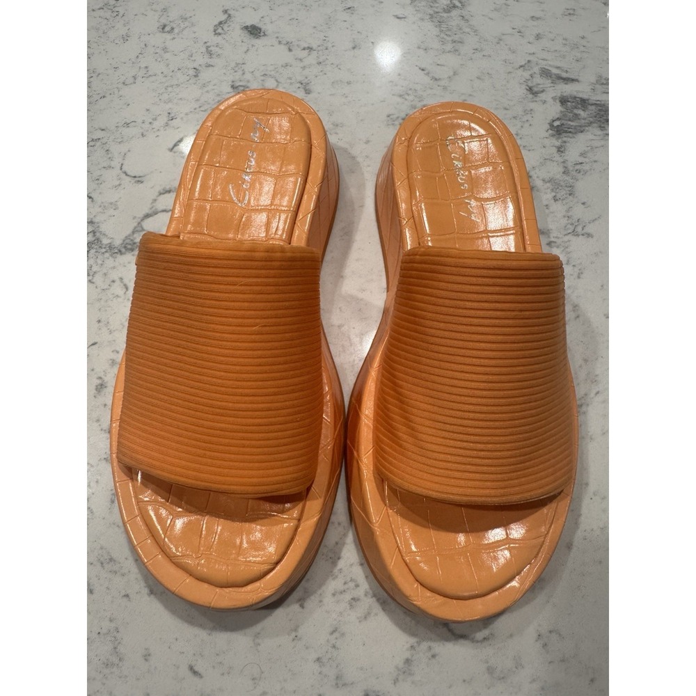 Sam Edelman Woven Orange Slide Sandals